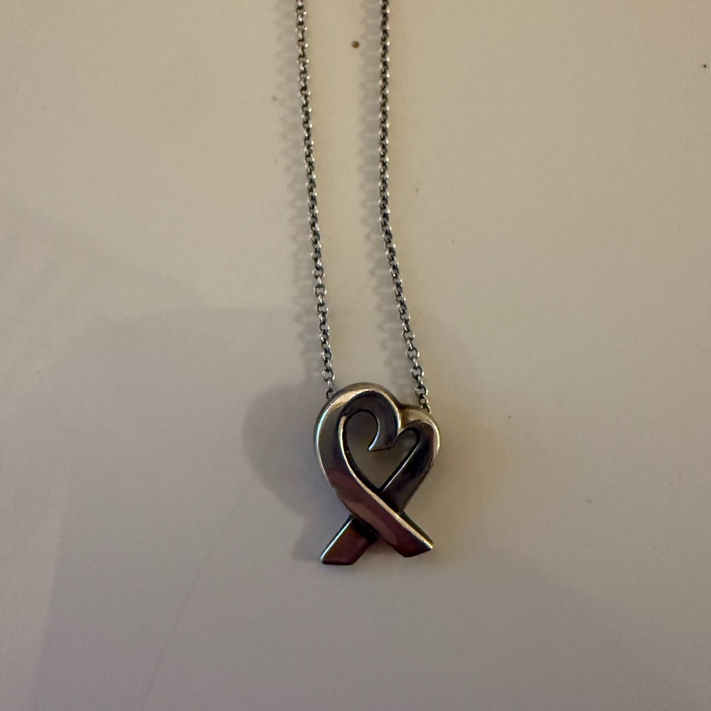 Authentic Tiffany and co- Paloma Picasso Silver Heart Pendant Necklace